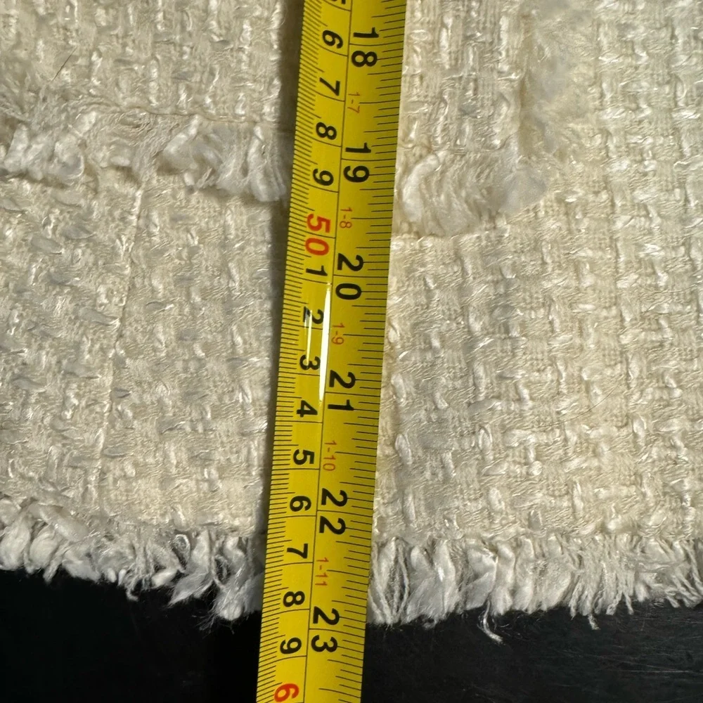 Vintage Preston & York Cream Textured Blazer Preppy Office Business Coco Chanel - Picture 11 of 14